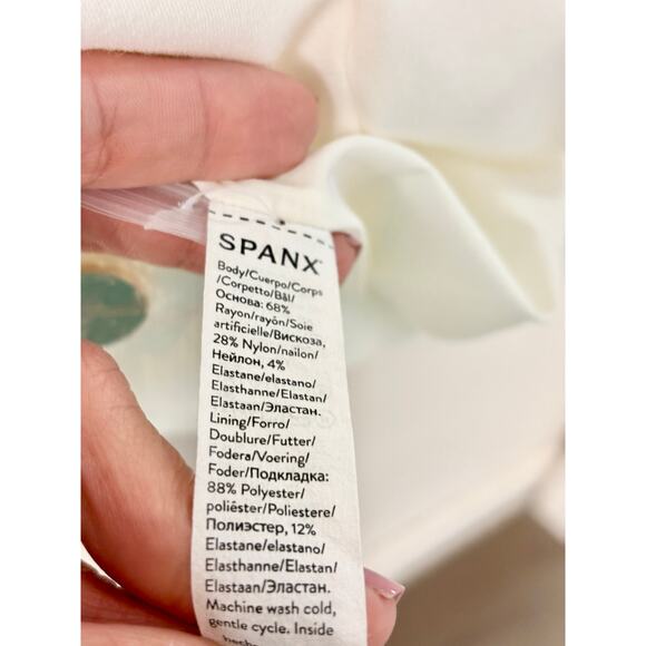 Spanx Notch Lapel Single Breasted The Perfect Vest Dress Powder Women's Size S - Picture 7 of 7